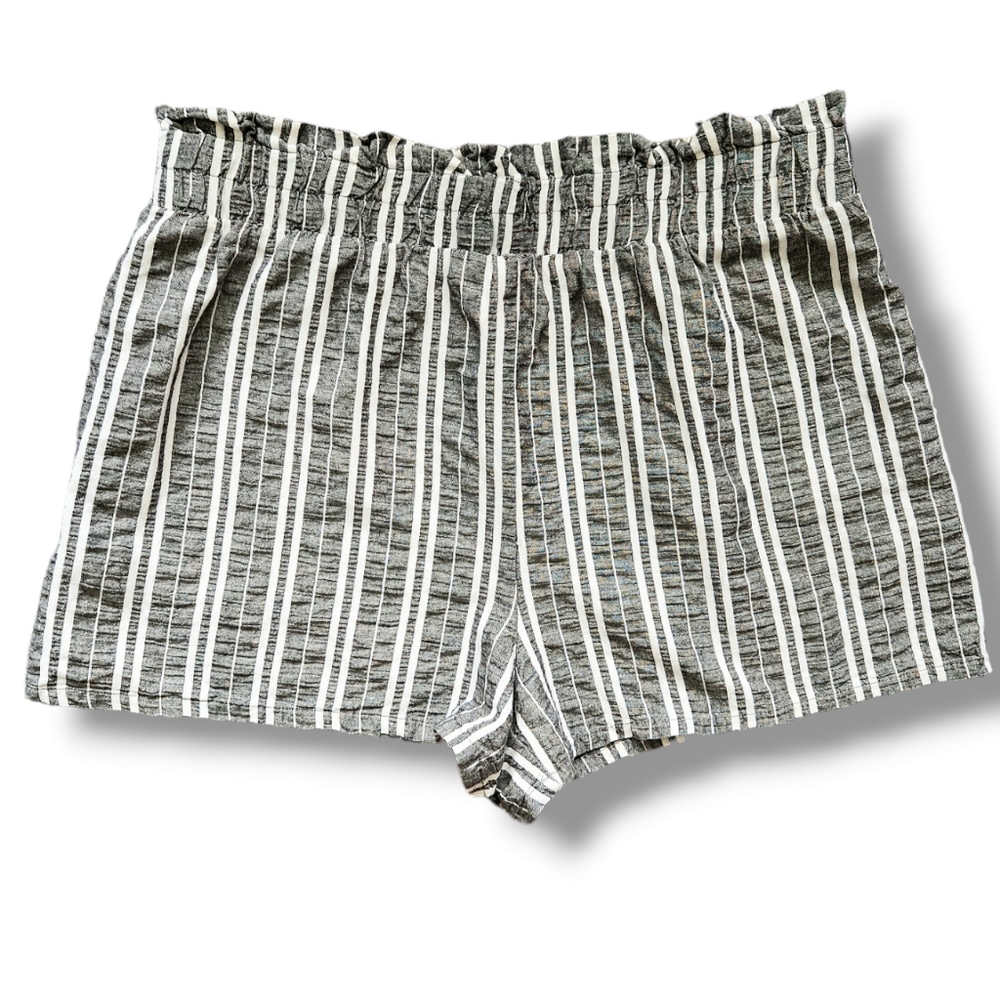 High Waist Paper Bag Striped Shorts by Wild Fable